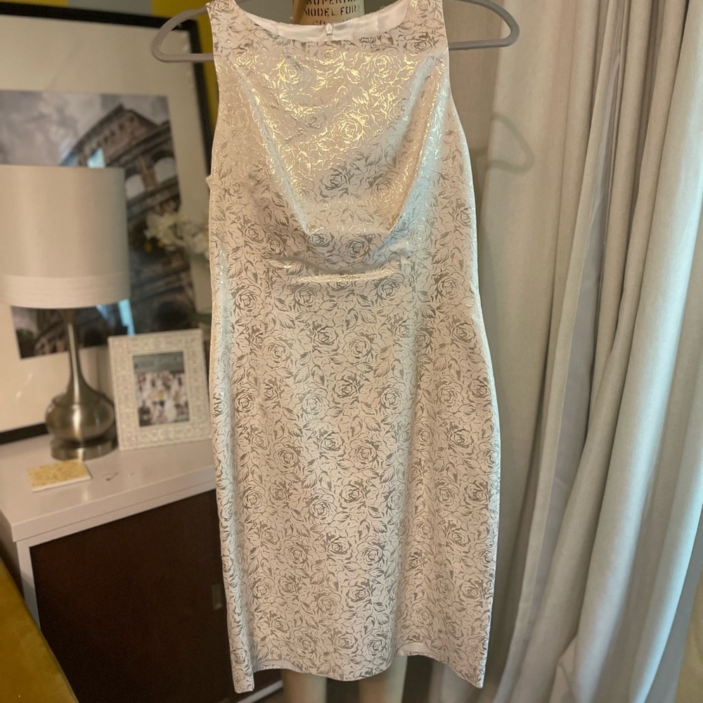 Helene Berman White Rose Mini Dress